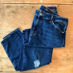 Mavi “Tess” high-rise skinny jeans in medium indigo wash